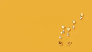 Bright Yellow Balloons In Clear Sky Wallpaper