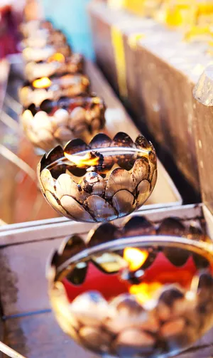 Bright Yellow & Orange Sunset Over City Buildings Wallpaper