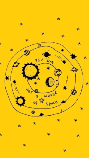 Bright Yellow Space Positive Affirmation Wallpaper