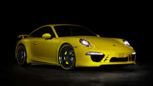 Bright Yellow Sports Car Wallpaper