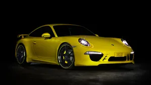 Bright Yellow Sports Car Wallpaper