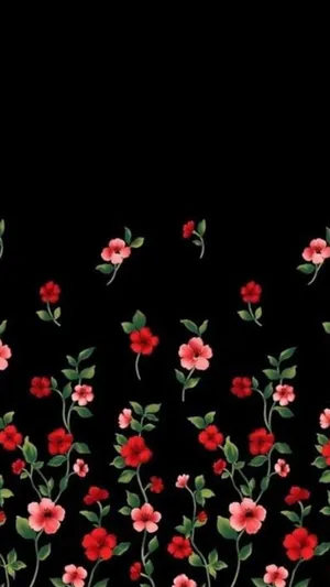 Brighten Up Any Room With A Black & Pink Floral Design Wallpaper