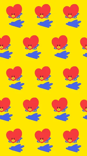 Brighten Up Your Day With Bt21's Cute And Cheerful Tata Pattern In Yellow! Wallpaper