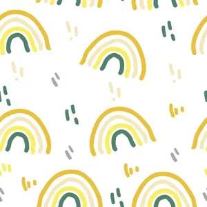 Brighten Your Space With A Simple Boho Yellow Rainbow Wallpaper