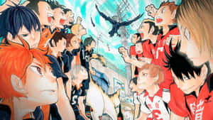 'brightly Colored Haikyu Aesthetic Desktop Background' Wallpaper