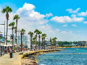 Brilliant Sky In Paphos Beach Wallpaper