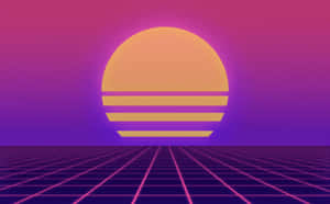 Brilliant Sunset 80s Aesthetic Graphic Design Wallpaper