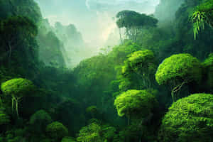 Broccoli-like Trees Of Jungle Desktop Wallpaper