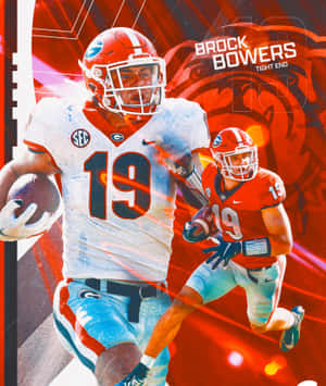 Brock Bowers Georgia Tight End Artwork Wallpaper