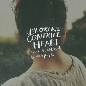 Broken And Contrite Heart Typography Wallpaper