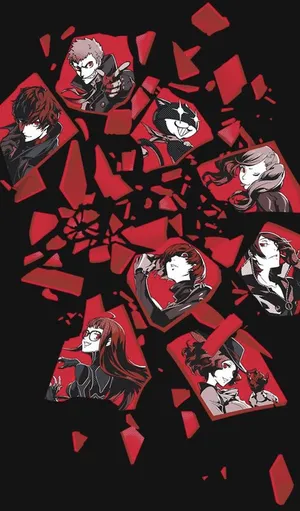 Broken Glass Persona 5 Phone Wallpaper