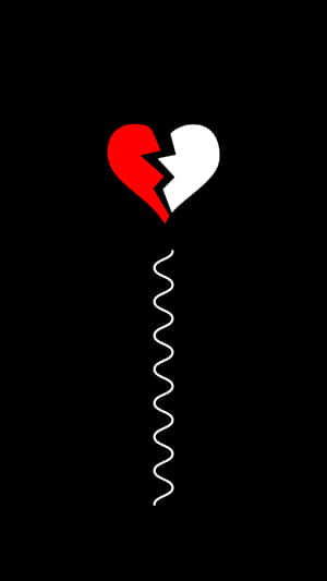 Broken Heart Balloon Black Background Wallpaper