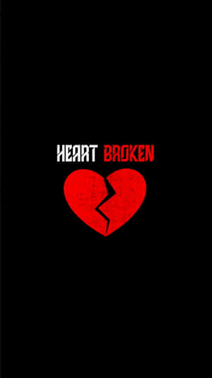 Broken Heart Emblemon Black Background Wallpaper