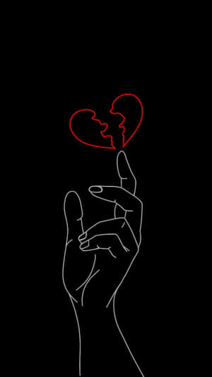 Broken Heart Heldin Hand Illustration Wallpaper