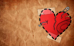 Broken Heart Illustration Paper Background Wallpaper