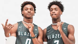 Bronny James And Zaire Wade For Blazers Wallpaper