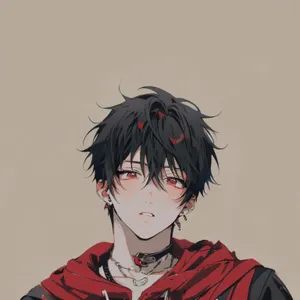 Brooding Anime Boy Black Hair Wallpaper