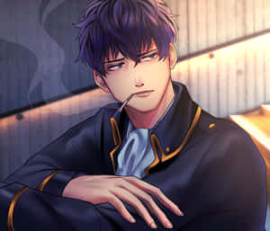 Brooding Anime Characterwith Cigarette Wallpaper