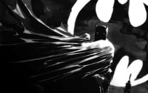 Brooding Batman In Monochrome Wallpaper