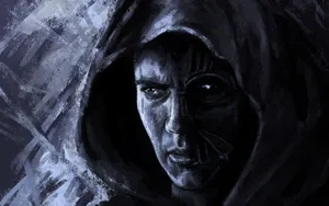 Brooding Hooded Figure Artwork Wallpaper