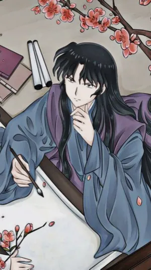 Brooding Naraku In Darkness Wallpaper