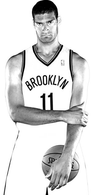 Brooklyn Brook Lopez Grayscale Wallpaper