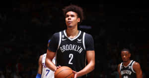 Brooklyn Nets Player Free Throw Preparation Wallpaper