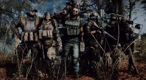 Brotherhood Of Steel Paladin Standing Against A Rugged Wasteland Backdrop Wallpaper