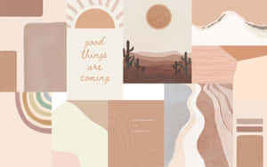 Brown Aesthetic Collage Desktop Wallpaper Wallpaper
