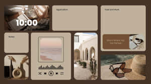 Brown Aesthetic Desktop Organizer Wallpaper Wallpaper