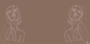 Brown Aesthetic Girl Figures Laptop Wallpaper