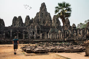 Brown Aesthetic Historical Site Of Angkor Wat Wallpaper