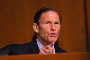 Brown Aesthetic Richard Blumenthal Pointing Wallpaper