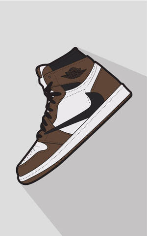 Brown Air Jordan I Cartoon Sneaker Wallpaper