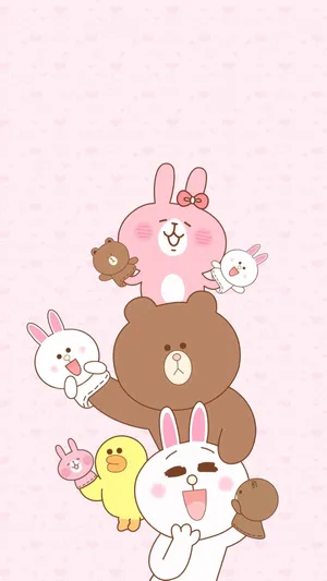 Brown And Friends Cute Things Stickers Wallpaper