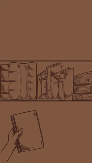 Brown Books Aesthetic Sketches Wallpaper