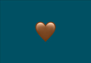 Brown Heart On Blue Wallpaper