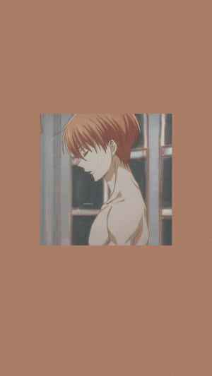 Brown Kyo Sohma Minimalist Fruits Basket Anime Wallpaper