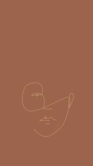 Brown Minimalist Face Wallpaper