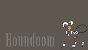 Brown Minimalist Houndoom Wallpaper