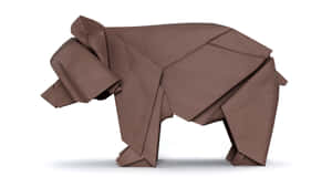 Brown Origami Elephant Figure Wallpaper