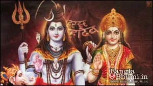 Brown Shiva Parvati Hindu Words Wallpaper