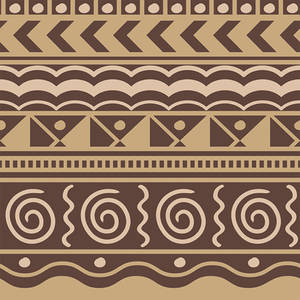 Brown Tribal Pattern Wallpaper