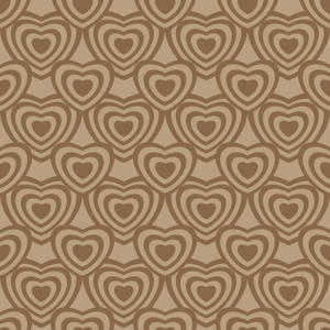 Brown Wildflower Heart Pattern Wallpaper