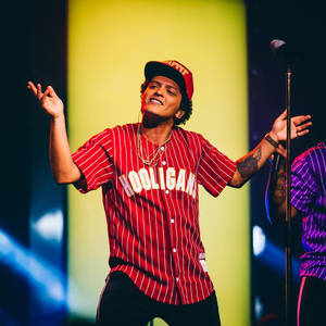 Bruno Mars Performing At A Concert Wallpaper