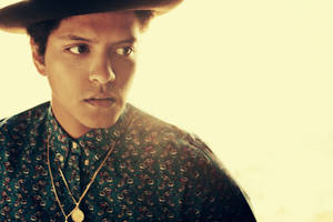 Bruno Mars Striking A Pose In A Vintage Look Wallpaper