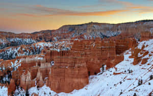 Bryce Canyon National Park Rocky Slopes Snow Wallpaper