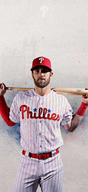 Bryce Harper Baseball Bat At Shoulder Wallpaper