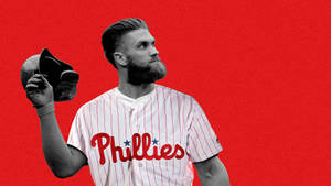 Bryce Harper Red Background Wallpaper