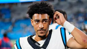 Bryce Young Panthers Quarterback Contemplation Wallpaper